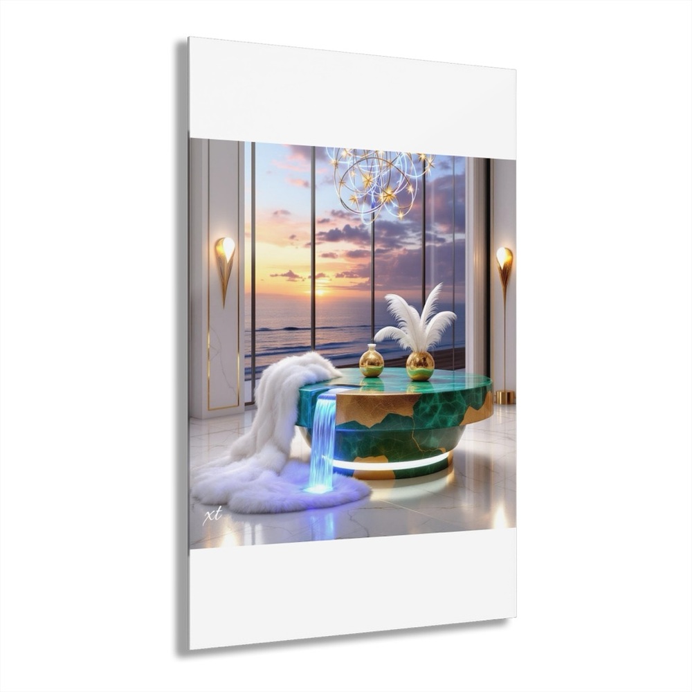 Luxury Sunset Seascape Acrylic Print Art -Design by  Gwendella